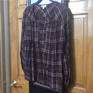100% rayon plaid tunic.